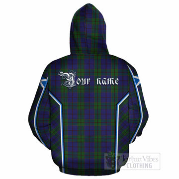 Strachan Tartan Crest Cotton Hoodie Scotland Coat of Arm Flag Style