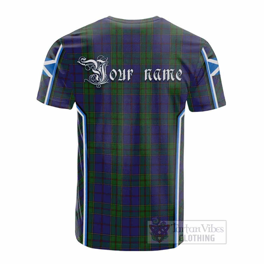 Strachan Tartan Crest Cotton T-shirt Scotland Coat of Arm Flag Style - Tartan Vibes Clothing