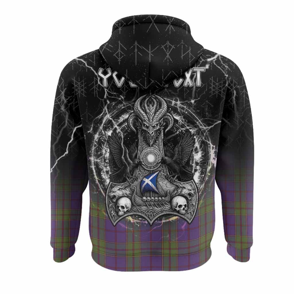 Strachan Tartan Crest Hoodie Celtic Odin's Raven Legacy