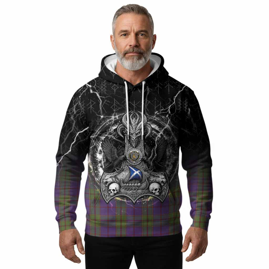 Strachan Tartan Crest Hoodie Celtic Odin's Raven Legacy