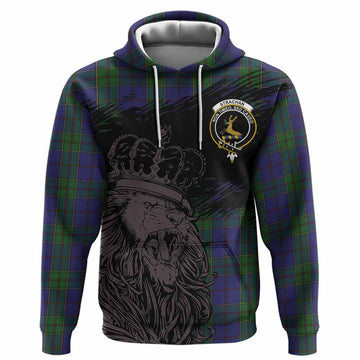 Strachan Tartan Crest Hoodie Crowned Lion Heritage Style