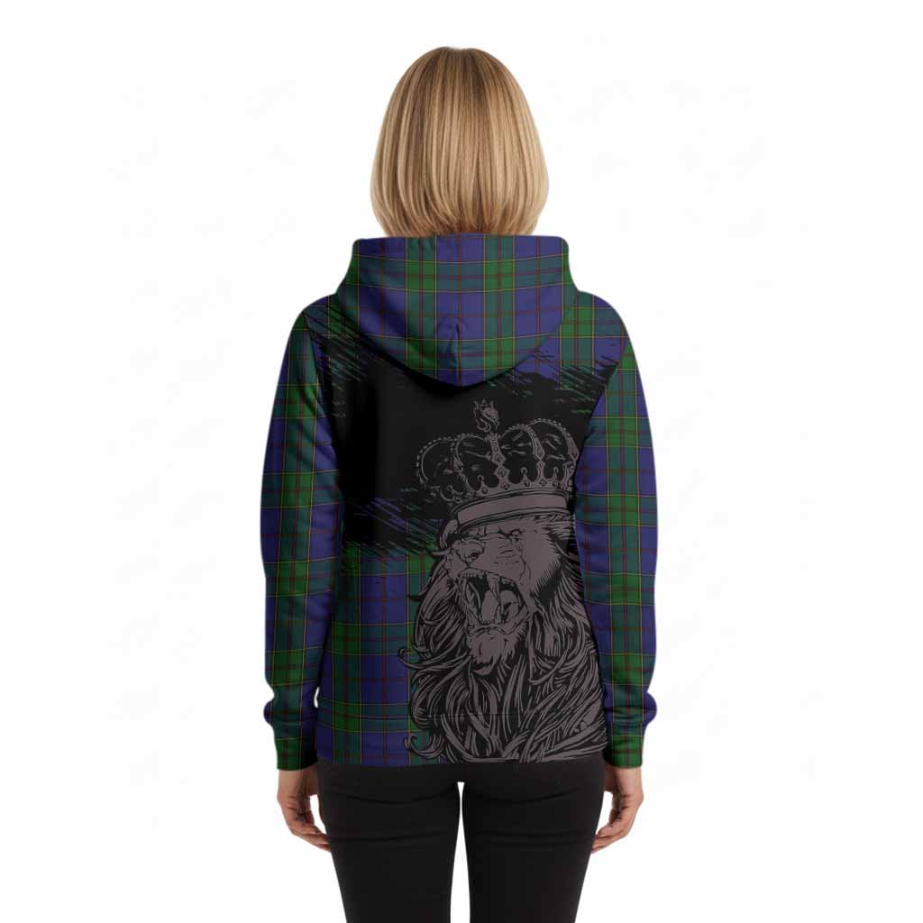 Strachan Tartan Crest Hoodie Crowned Lion Heritage Style