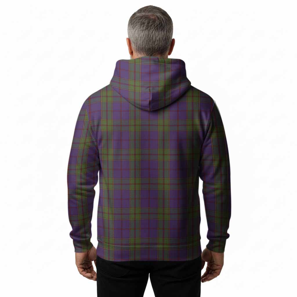 Strachan Tartan Crest Hoodie Ferocious Lion Style
