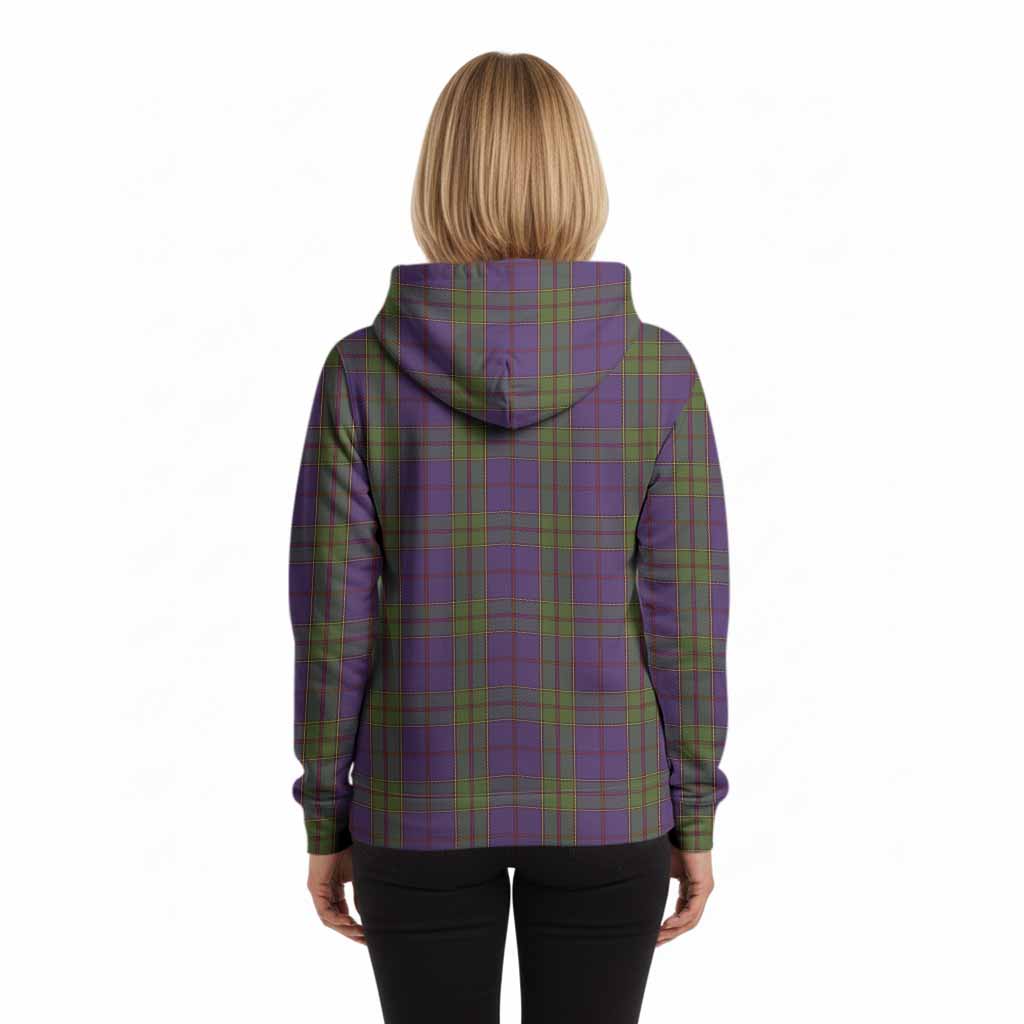 Strachan Tartan Crest Hoodie Ferocious Lion Style