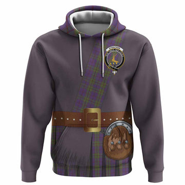 Strachan Tartan Crest Hoodie Kilt Costume Style