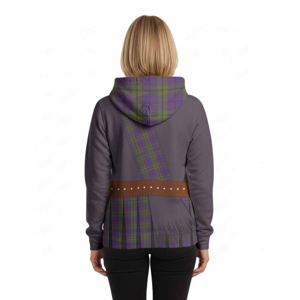 Strachan Tartan Crest Hoodie Kilt Costume Style