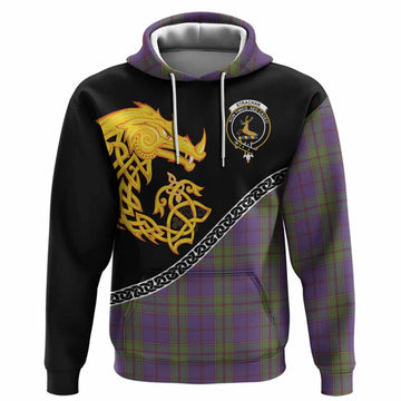 Strachan Tartan Crest Hoodie Legendary Dragon Knot Half Style