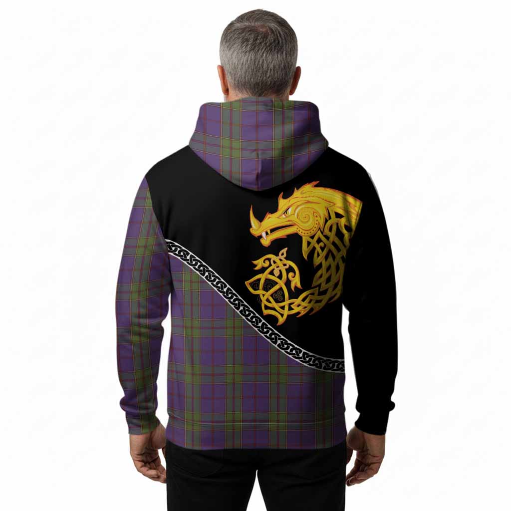 Strachan Tartan Crest Hoodie Legendary Dragon Knot Half Style