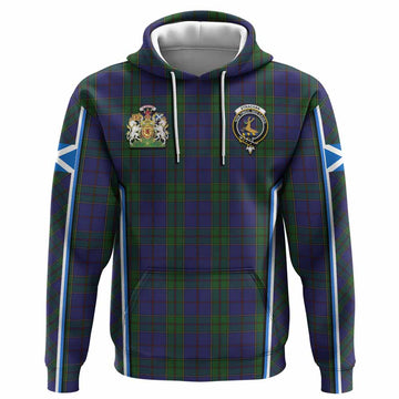Strachan Tartan Crest Hoodie Scotland Coat of Arm Flag Style - Tartan Vibes Clothing