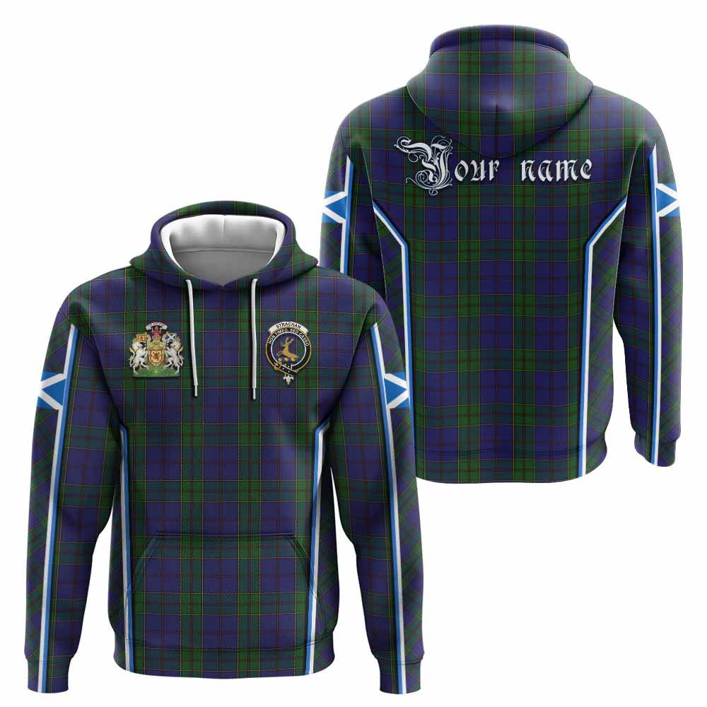 Strachan Tartan Crest Hoodie Scotland Coat of Arm Flag Style - Tartan Vibes Clothing