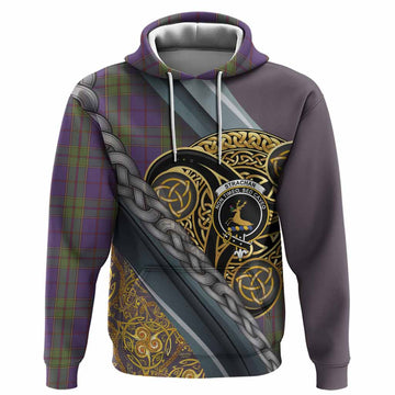 Strachan Tartan Crest Hoodie Scottish Triskele Celtic