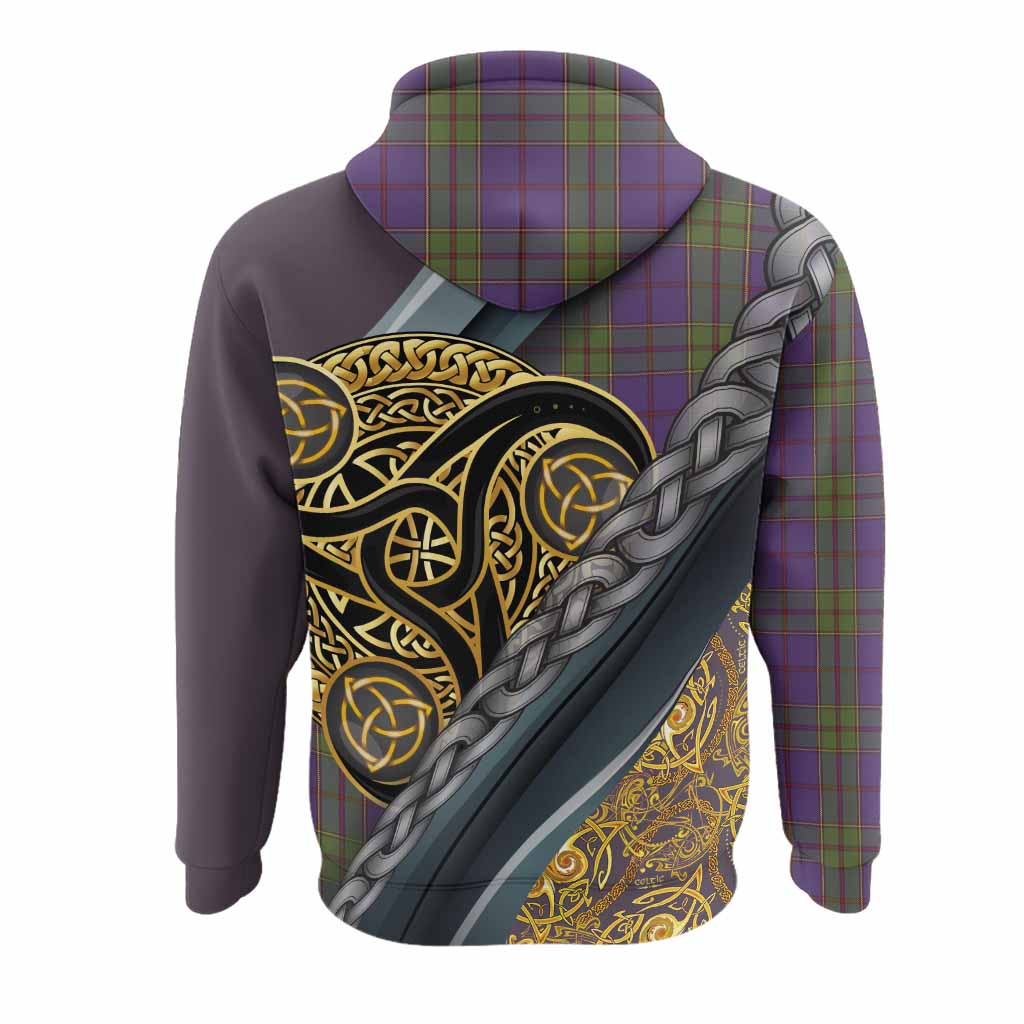 Strachan Tartan Crest Hoodie Scottish Triskele Celtic