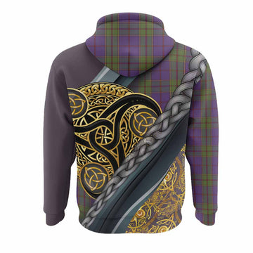 Strachan Tartan Crest Hoodie Scottish Triskele Celtic