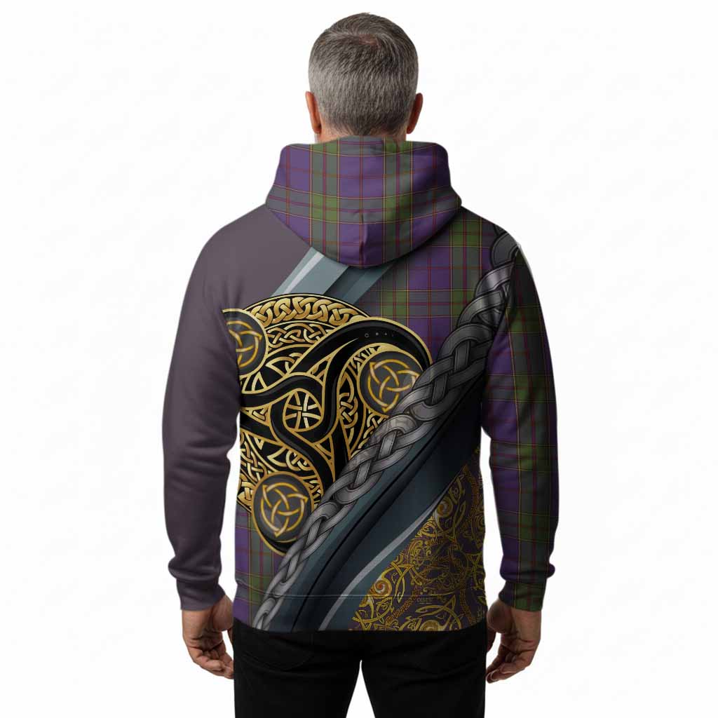 Strachan Tartan Crest Hoodie Scottish Triskele Celtic
