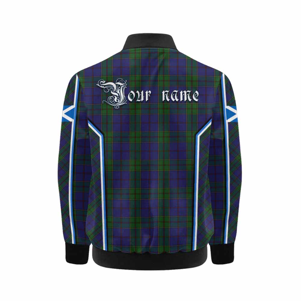 Strachan Tartan Crest Kid Bomber Jacket Scotland Coat of Arm Flag Style - Tartan Vibes Clothing