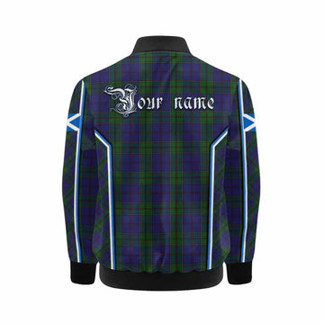 Strachan Tartan Crest Kid Bomber Jacket Scotland Coat of Arm Flag Style - Tartan Vibes Clothing