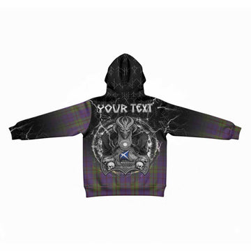 Strachan Tartan Crest Kid Hoodie Celtic Odin's Raven Legacy