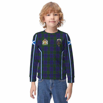 Strachan Tartan Crest Kid Knitted Sweatshirt Scotland Coat of Arm Flag Style - Tartan Vibes Clothing
