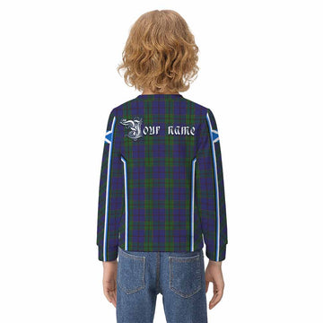 Strachan Tartan Crest Kid Knitted Sweatshirt Scotland Coat of Arm Flag Style - Tartan Vibes Clothing