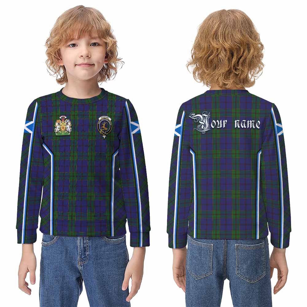Strachan Tartan Crest Kid Knitted Sweatshirt Scotland Coat of Arm Flag Style - Tartan Vibes Clothing