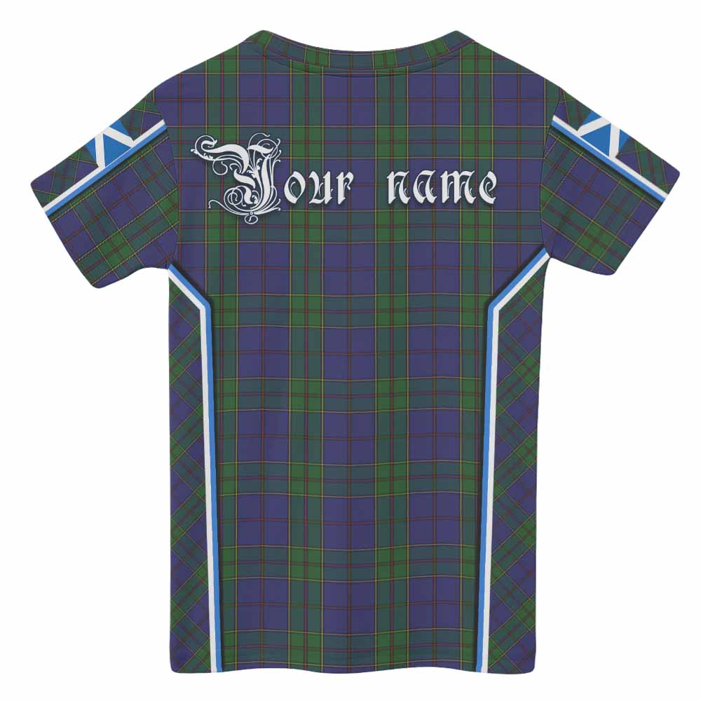 Strachan Tartan Crest Kid T-shirt Scotland Coat of Arm Flag Style - Tartan Vibes Clothing