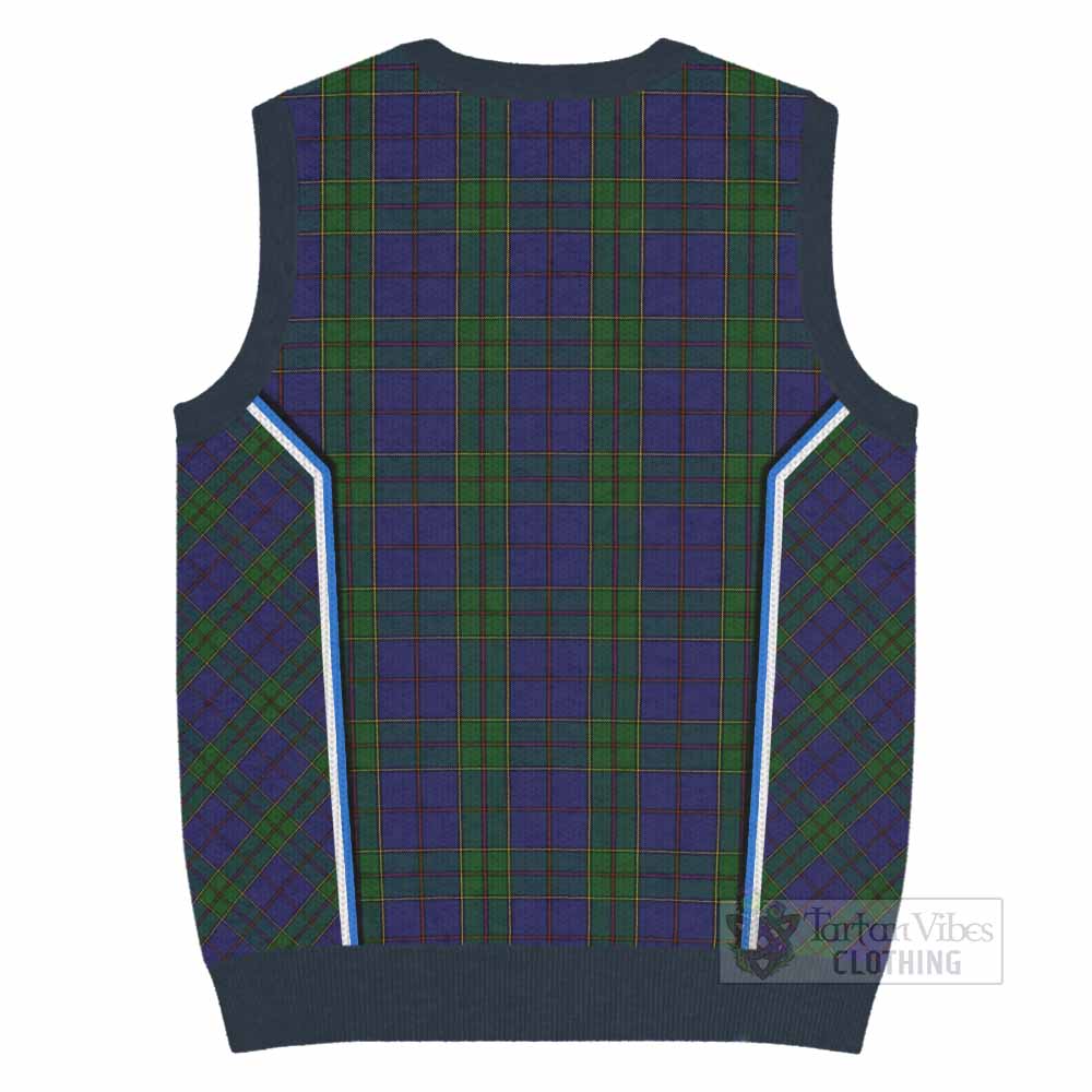 Strachan Tartan Crest Knitted V-Neck Vest Scotland Coat of Arm Flag Style - Tartan Vibes Clothing