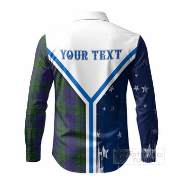 Strachan Tartan Crest Long Sleeve Button Shirts Scottish-American Heritage