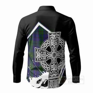 Strachan Tartan Crest Long Sleeve Button Shirts Scottish Celtic Cross Heritage