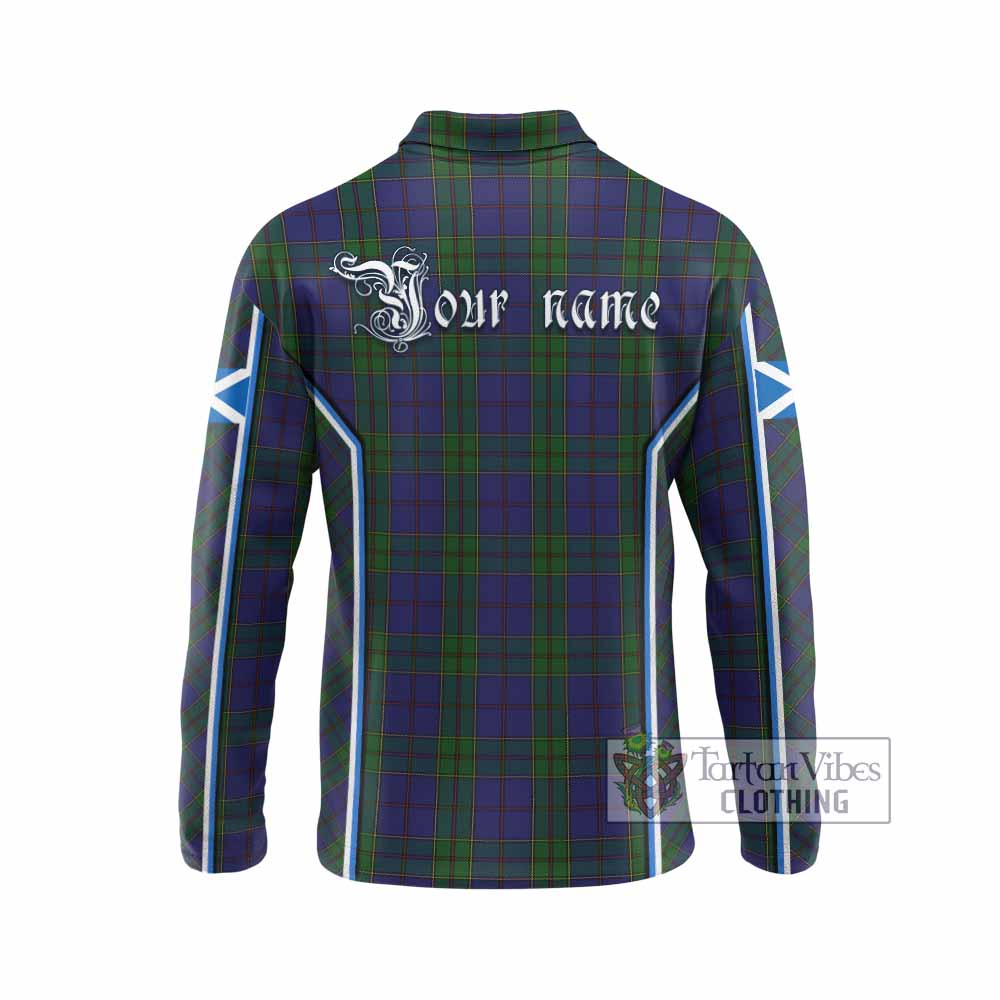 Strachan Tartan Crest Long Sleeve Polo Shirt Scotland Coat of Arm Flag Style - Tartan Vibes Clothing
