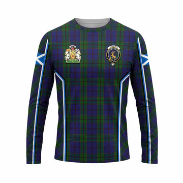 Strachan Tartan Crest Long Sleeve T-Shirt Scotland Coat of Arm Flag Style - Tartan Vibes Clothing