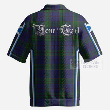 Strachan Tartan Crest Men’s Polo Sweater Top Scotland Coat of Arm Flag Style