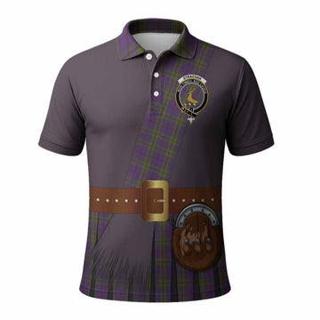 Strachan Tartan Crest Polo Shirt Kilt Costume Style