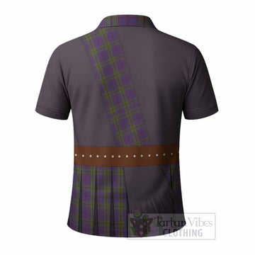Strachan Tartan Crest Polo Shirt Kilt Costume Style