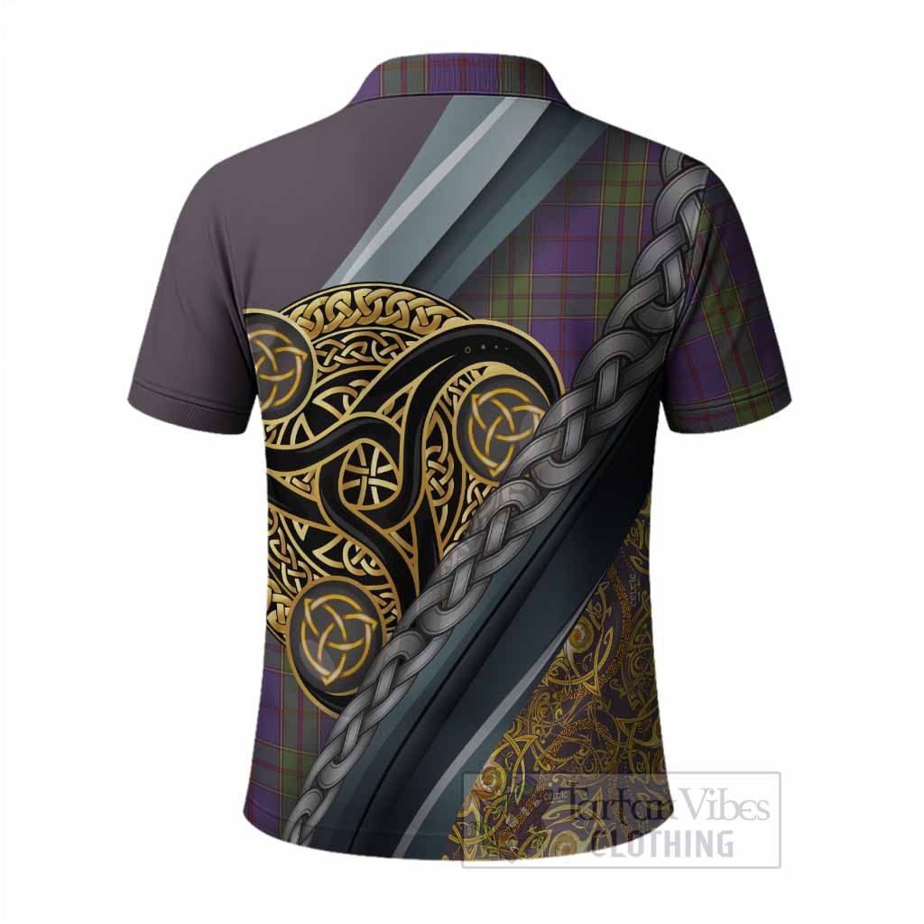 Strachan Tartan Crest Polo Shirt Scottish Triskele Celtic