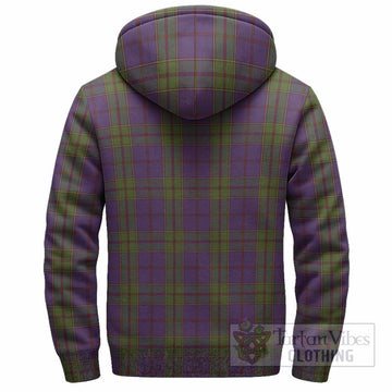 Strachan Tartan Crest Sherpa Hoodie Ferocious Lion Style