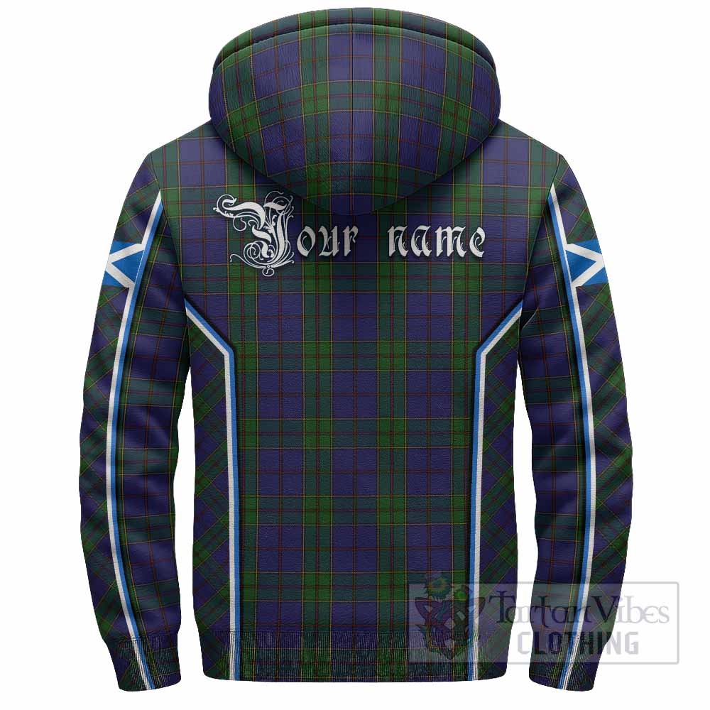 Strachan Tartan Crest Sherpa Hoodie Scotland Coat of Arm Flag Style - Tartan Vibes Clothing