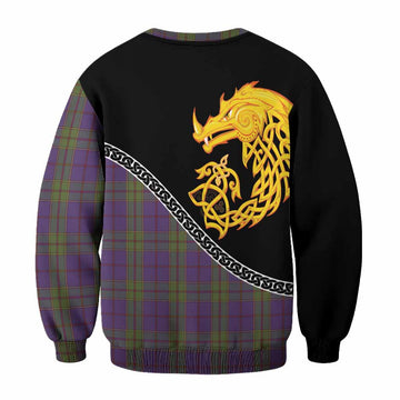 Strachan Tartan Crest Sweatshirt Legendary Dragon Knot Half Style