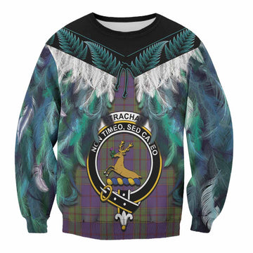 Strachan Tartan Crest Sweatshirt New Zealand Maori Korowai Cloak
