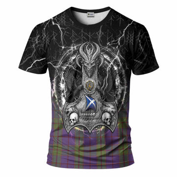 Strachan Tartan Crest T-Shirt Celtic Odin's Raven Legacy