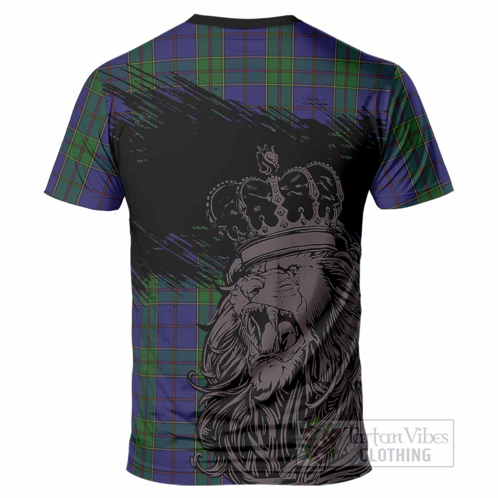 Strachan Tartan Crest T-Shirt Crowned Lion Heritage Style