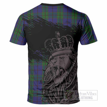 Strachan Tartan Crest T-Shirt Crowned Lion Heritage Style