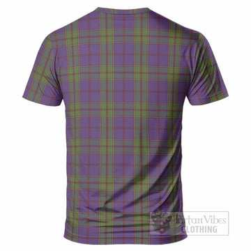 Strachan Tartan Crest T-Shirt Ferocious Lion Style