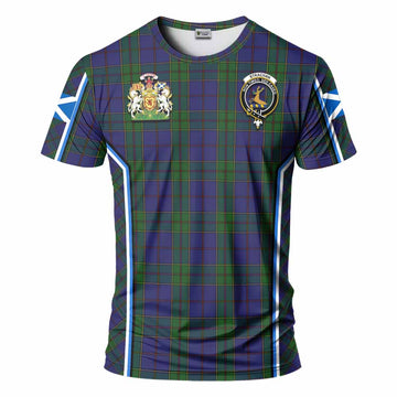 Strachan Tartan Crest T-shirt Scotland Coat of Arm Flag Style - Tartan Vibes Clothing