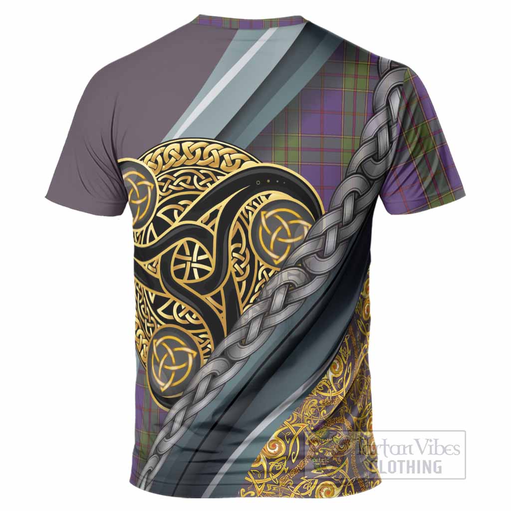 Strachan Tartan Crest T-Shirt Scottish Triskele Celtic