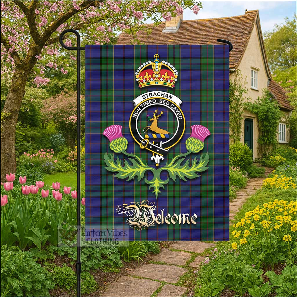 Strachan Tartan Family Crest Garden Flag Royal Thistle Welcome Style - Tartan Vibes Clothing