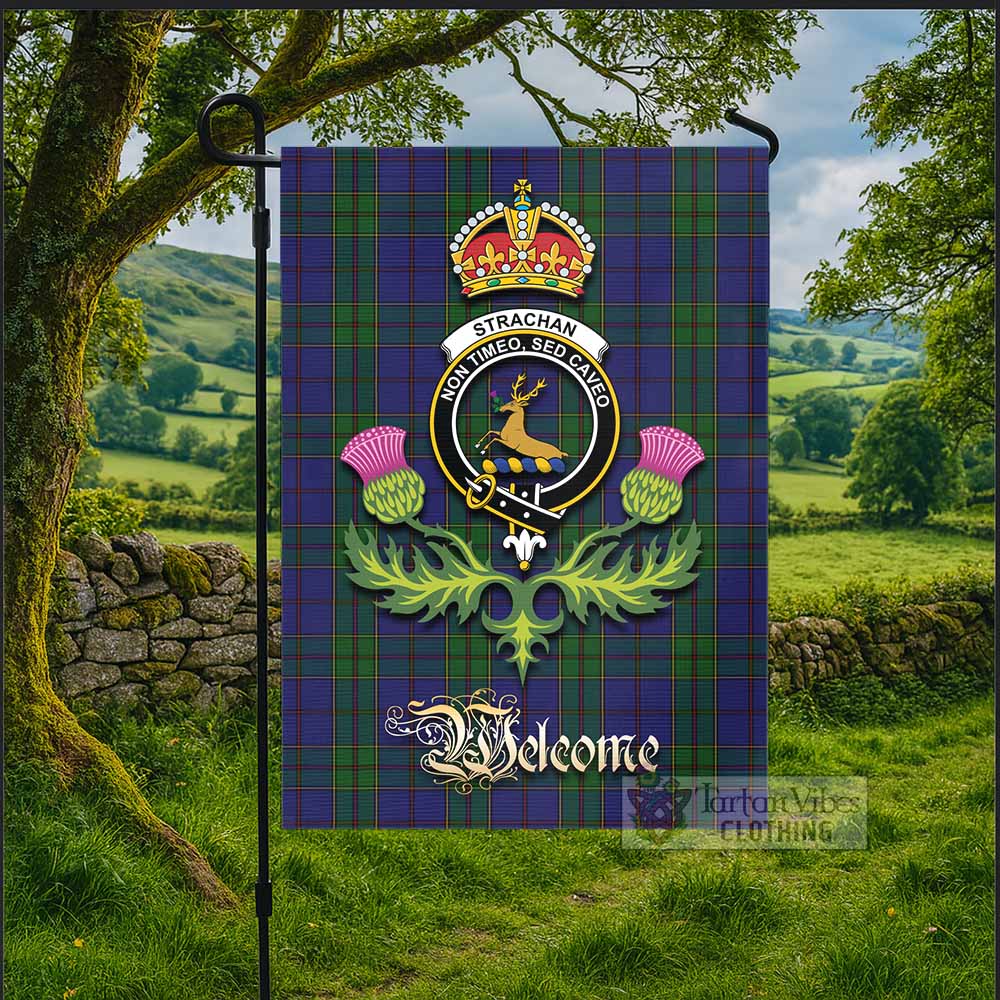 Strachan Tartan Family Crest Garden Flag Royal Thistle Welcome Style - Tartan Vibes Clothing