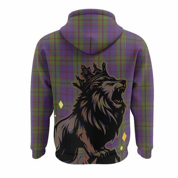 Strachan Tartan Family Crest Hoodie Crowned Lion Roaring