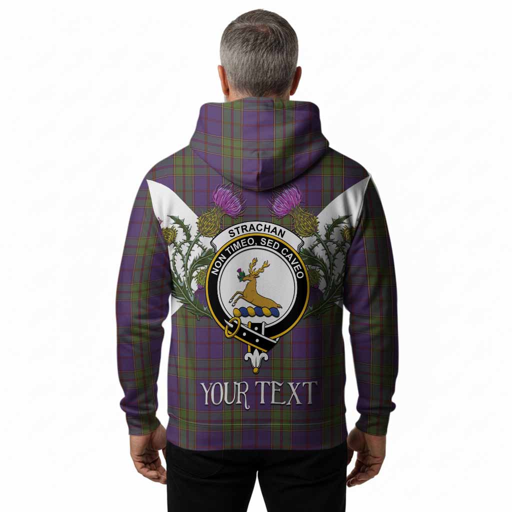 Strachan Tartan Family Crest Hoodie Scottish Burns Night Thistle Floral