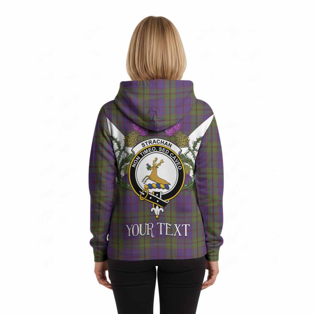 Strachan Tartan Family Crest Hoodie Scottish Burns Night Thistle Floral