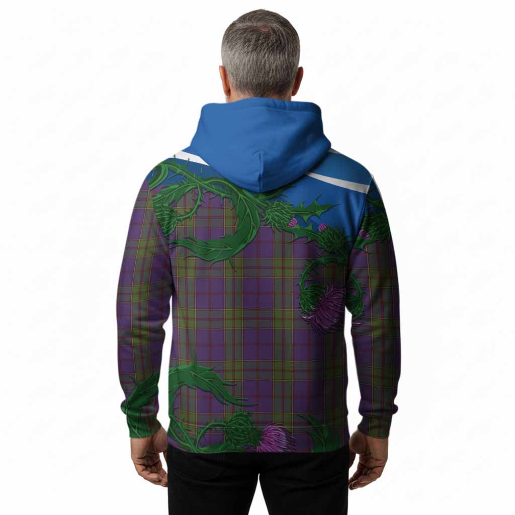 Strachan Tartan Family Crest Hoodie Thistle in Minimalism